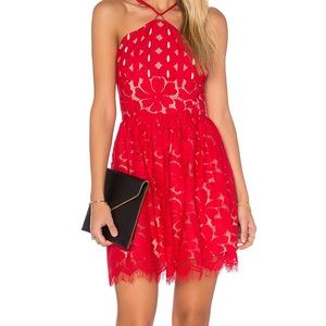 Cassia Circle Red Lace Stylestalker Dress